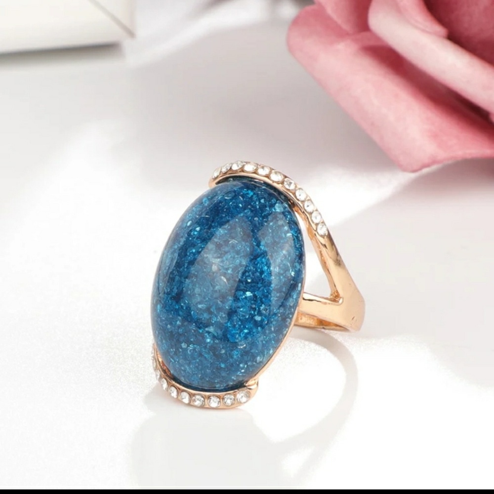 Oval Blue Ring